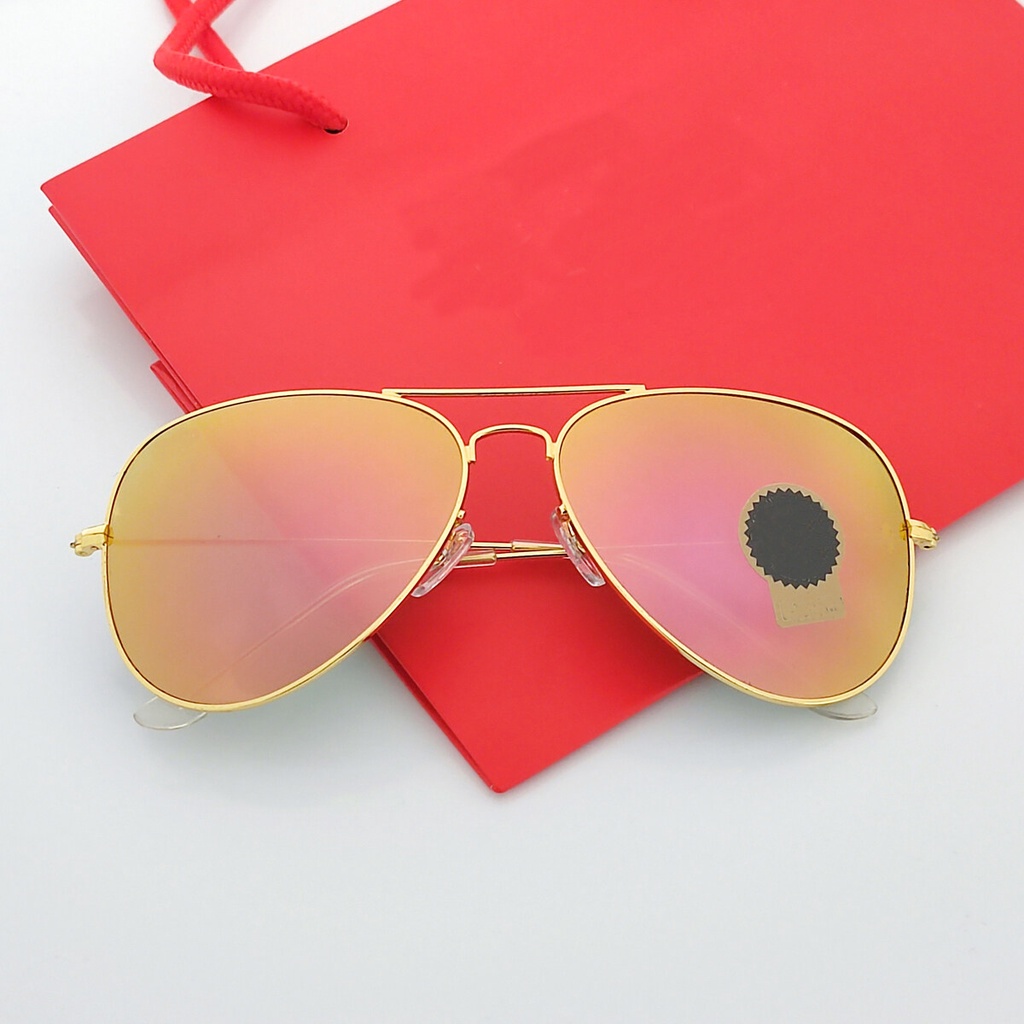 แฟชั่น แว่นตากันแดด(Original)Aviator RB3025 Sunglasses Large Metal Anti