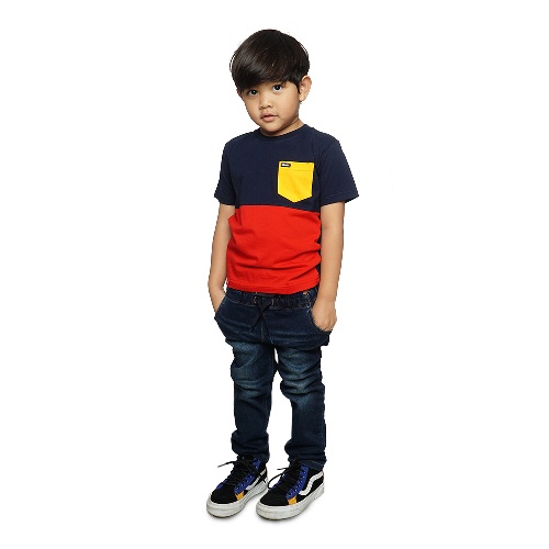 Bloods Kids เสื้อยืด Slido 02 สีกรมท่า สีแดง