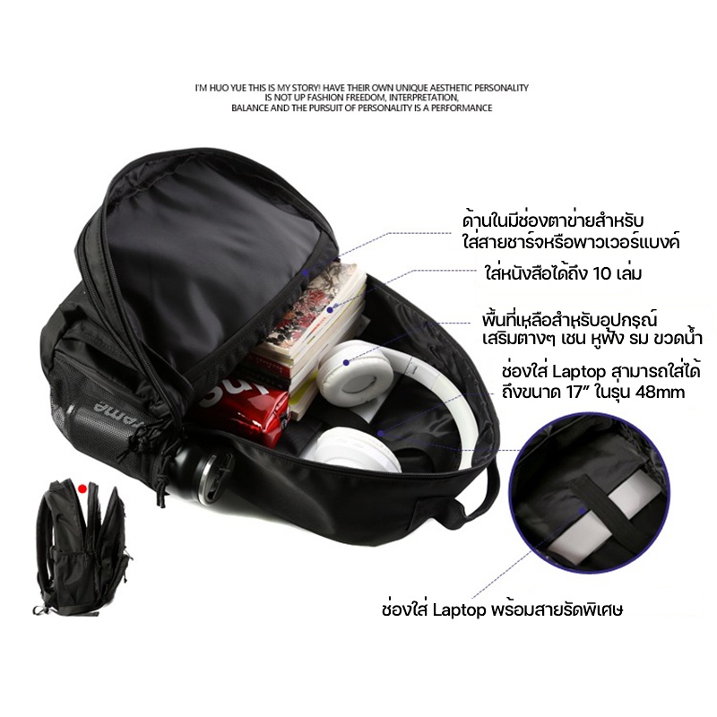 Truffle backpack V.2 2023 (Grey) กระเป๋าเป้สำหรับ Notebook สำหรับขนาด 13-17" สีเทา