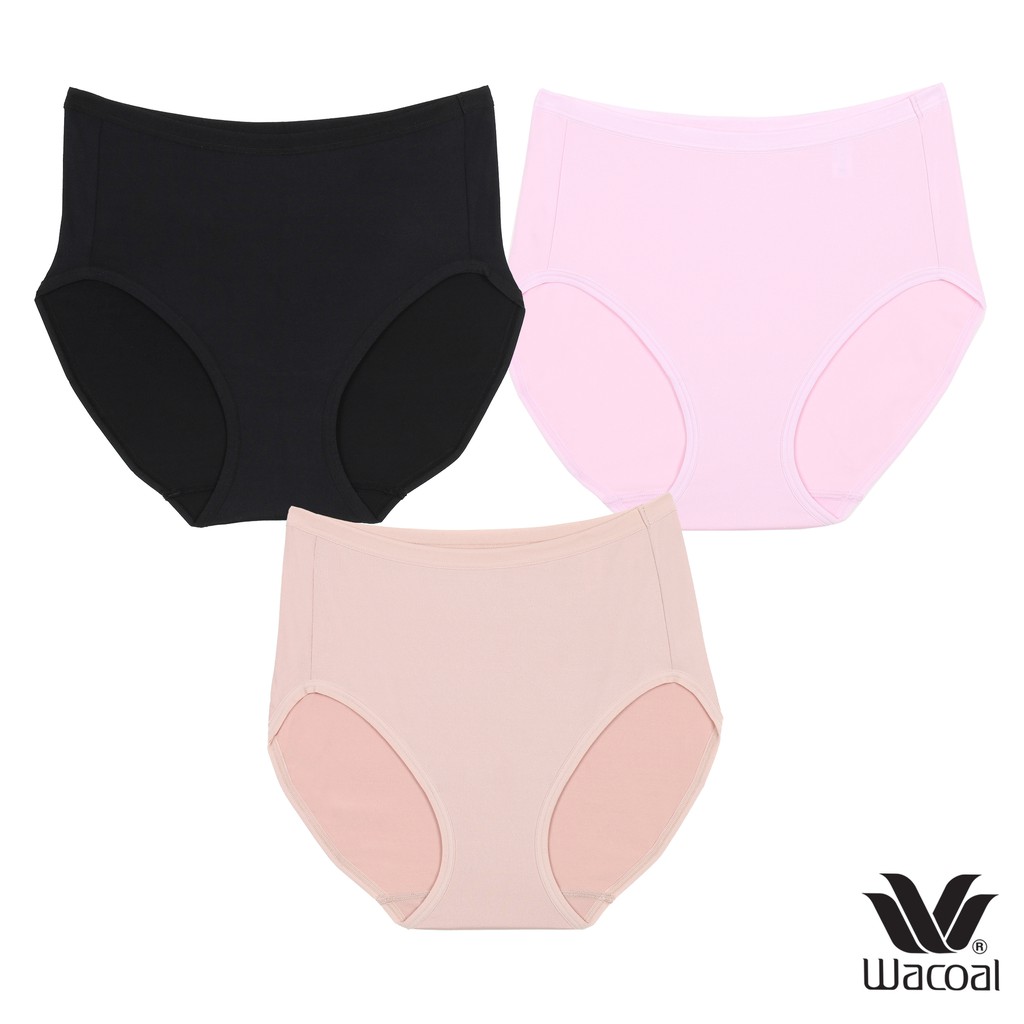 Wacoal Panty Set (3 ชิ้น) รูปแบบ Short รุ่น WU4M01 สีดำ-เบจ-ชมพู (BL-BE-CP)