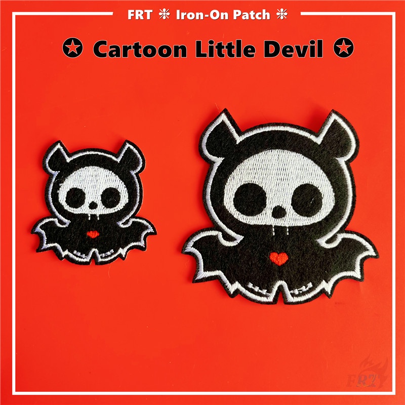 แผ่นรีดติดการ์ตูนปีศาจน้อย 1 ชิ้น DIY เย็บบนเหล็กบนป้ายแพทช์