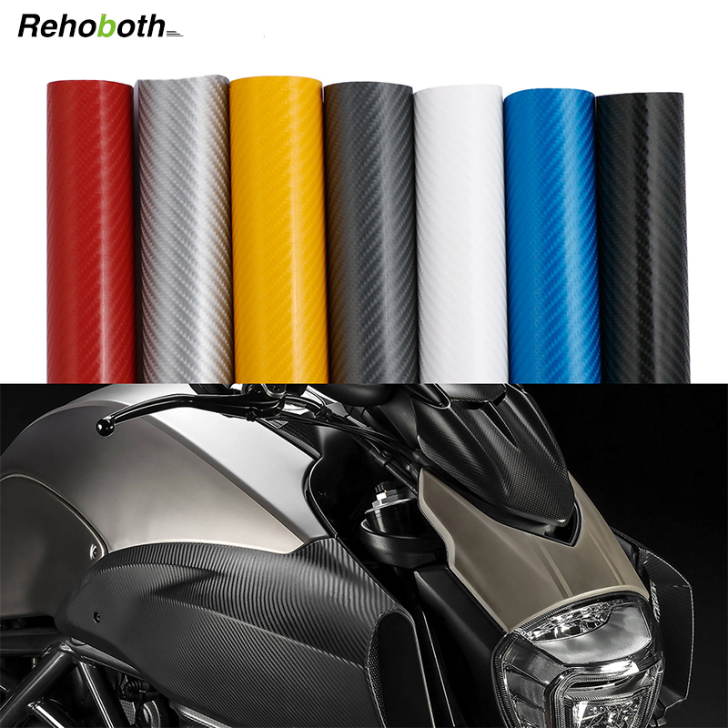 Rehooth 30x100 ซม.4D คาร์บอนไฟเบอร์ไวนิลห่อฟิล์มสติกเกอร์รถจักรยานยนต์อุปกรณ์เสริมสําหรับ Yamaha r3 