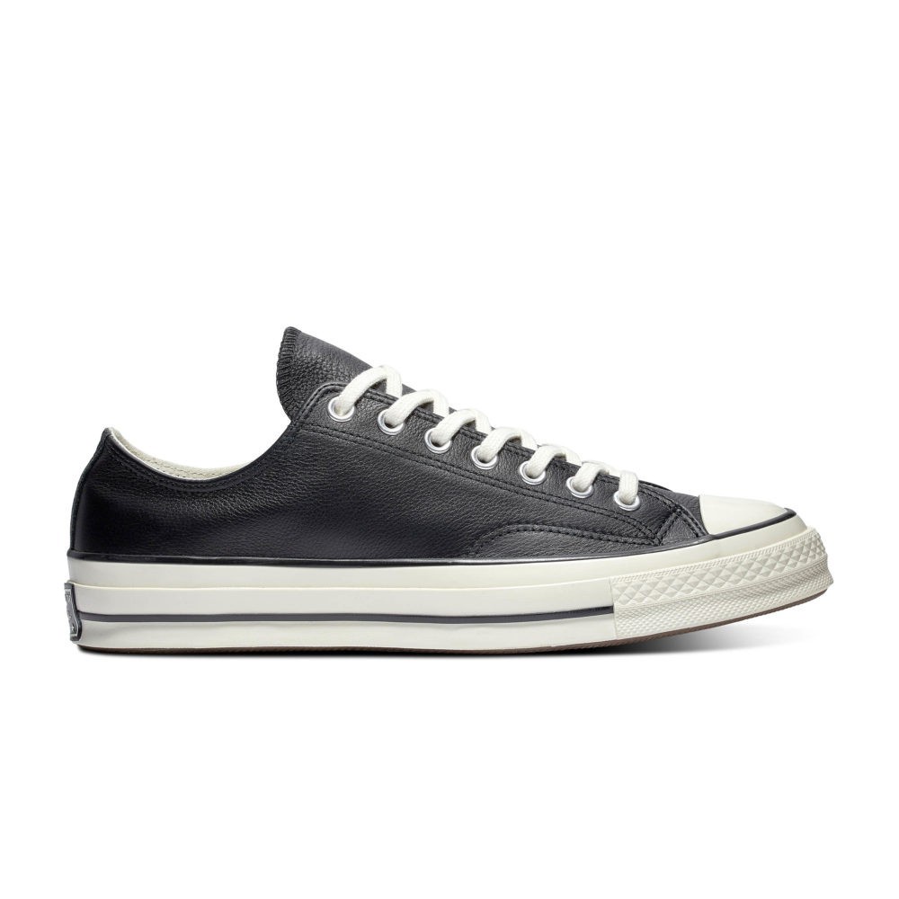รองเท้าผู้หญิง รองเท้าผ้าใบแฟชั่นผู้หญิง Converse All Star 70 (Leather) ox - Black รองเท้า คอนเวิร์ส 70 หนัง ไม่หุ้มข้อ