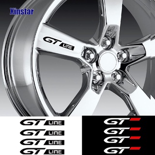 《พร้อมส่ง》สติกเกอร์ติดขอบรถยนต์ Gtline สําหรับ Peugeot 106 107 108 206 207 208 2008 3008 306 308 307 508 407 4 ชิ้น