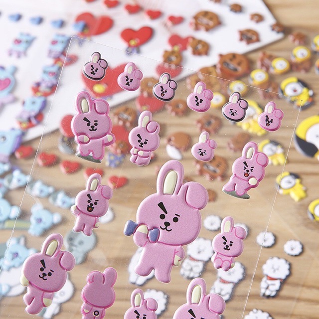 สติ๊กเกอร์ KPOP BTS BT21 DIY BUBBLE 3D