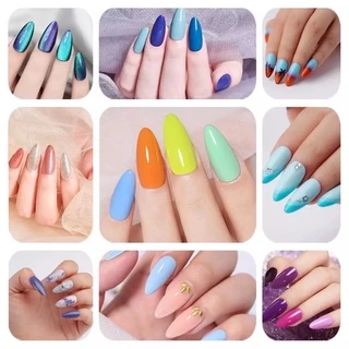 11 # 500 ชิ้น หยดน้ำ ปลายแหลม เล็บปลอม เล็บพีวีซี Nail tips art piece thin ladder-shaped tip short water drop