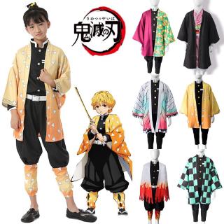 Demon Slayer: Kimetsu No Yaiba Kamado Nezuko Kids Cosplay Costume Kimono Robes