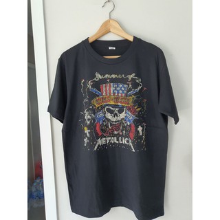 เสื้อยืด Gun N Roses x Metallica T-shirtสามารถปรับแต่งได้