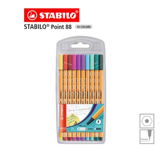 [Official Store] STABILO Point 88 SET 8810-1 ปากกาสีหมึกน้ำ Fibre-Tip Pen ชุด 10 สี ปากกาหัวเข็ม ปากกาหัวสักหลาด