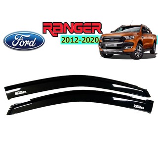 กันสาด/คิ้วกันสาด ฟอร์ด เรนเจอร์ Ford Ranger ปี 2012-2021 รุ่น 2 ประตู ตอนเดียว สีดำ