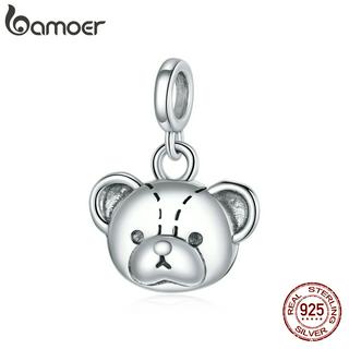 Bamoer 100% Silver 925 Pendant with Bear Shape For Bracelet DIY Charm Jewellery SCX120