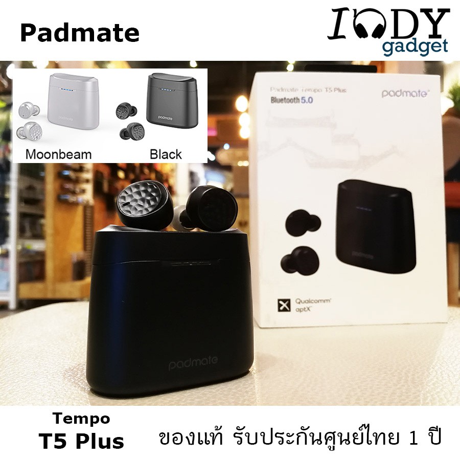 Padmate Tempo T5 Plus ของแท้ รับประกันศูนย์ไทย หูฟัง True Wireless Bluetooth 5.0 กันเหงื่อและละอองน้ำ