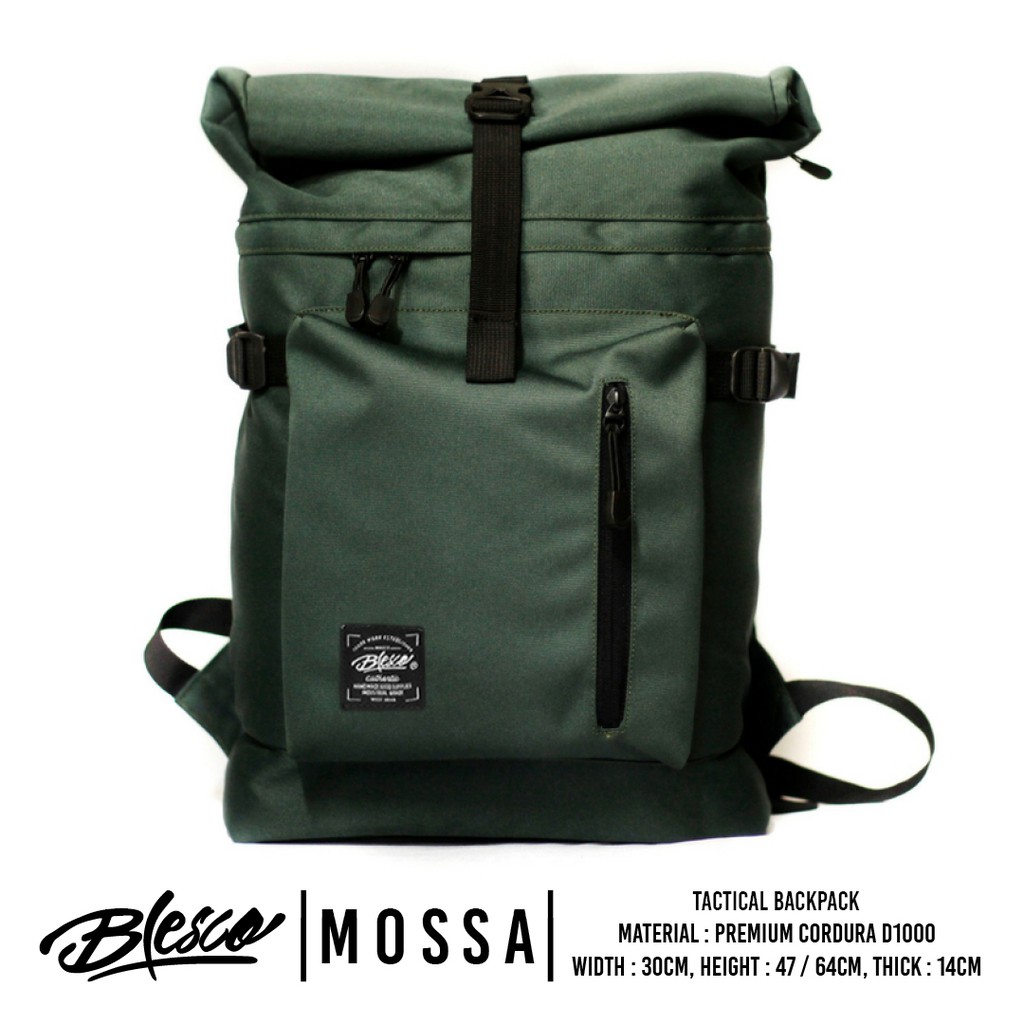 Hijau Green Mens Backpack - Blesco Mossa