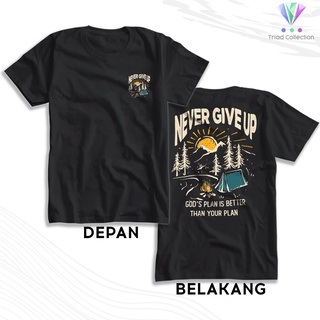 เสื้อยืด ลายภูเขา NEVER GIVE UP PLAN IS BETTER | Distro เสื้อยืด ลายภูเขา เดินป่า ตั้งแคมป์ ผจญภัยกลางแจ้ง A1505