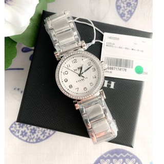 (ผ่อน0%) นาฬิกา 🌟Coach🌟 🌟Womens Madison Watch Quartz Mineral Crystal 🌟ขนาด 32 mm 🌟กล่องแบรนด์ 🌟 สีเงิน