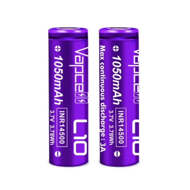 Vapcell 14500ขนาดAAรุ่นL10 1050mAh 2ก้อน รุ่นหัวตัด ของแท้