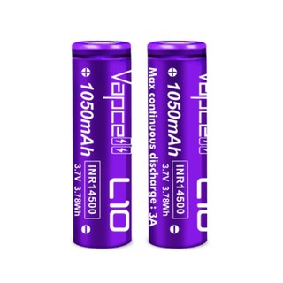 Vapcell 14500ขนาดAAรุ่นL10 1050mAh 2ก้อน รุ่นหัวตัด ของแท้