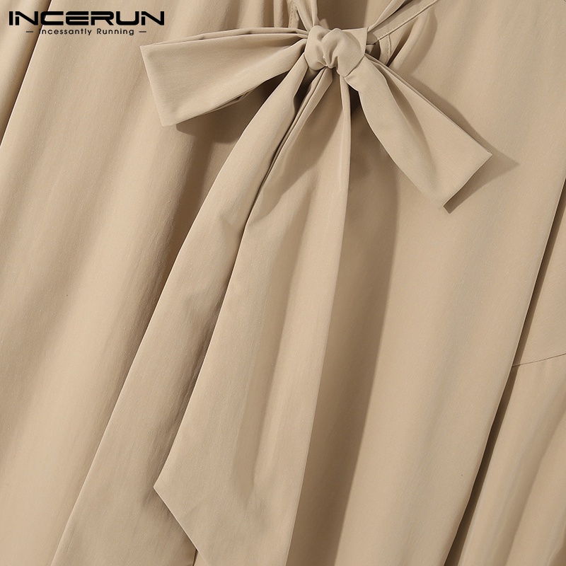 Incerun เสื้อเชิ้ตแขนยาว ลําลอง ทรงหลวม สีพื้น แฟชั่นสําหรับผู้ชาย
 - รูปที่ 6
