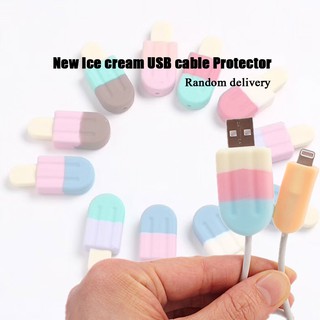 2021 New Ice cream USB cable Protector data line charging cable protection colorful Cover