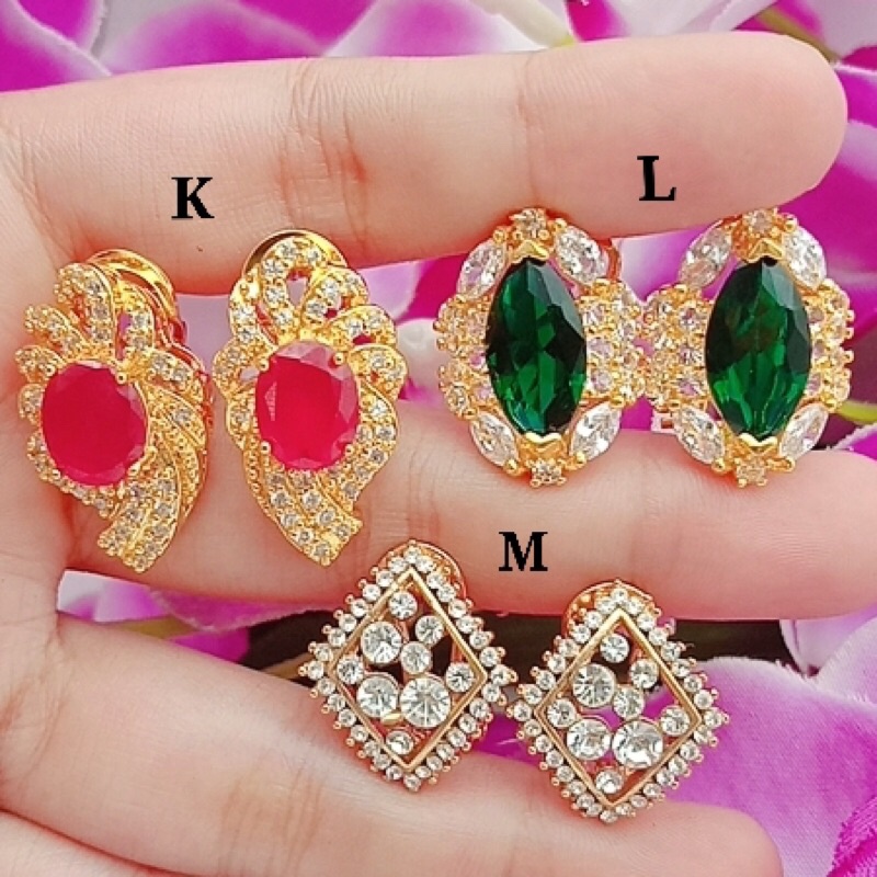 ต่างหูผู้หญิง Xuping Xuping gold plated swaloski star+ พลอย