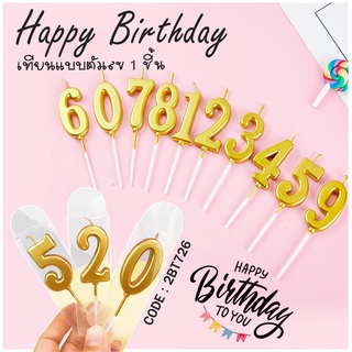 🎂เทียน Happy birthday สีเคลือบเมทัลลิค แบบตัวเลข 1 ชิ้น ราคาชิ้นละ 4 บาท📌สินค้าเลือกแบบ✔️พร้อมส่ง Ohwowshop เทียนวันเกิด
