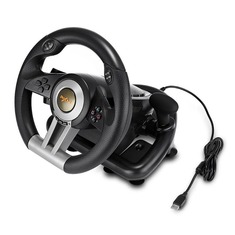 (พร้อมส่ง)PXN V3 PRO Version 2 Racing Game Steering Wheel with Foldable Brake Pedal for PC PS3 PS4