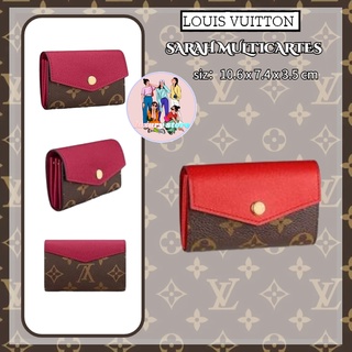 หลุยส์วิตตอง Louis Vuitton  SARAH MULTICARTES ผู้ถือบัตร/กระเป๋าสุภาพสตรี/กระเป๋าเหรียญ/ผู้ถือบัตร/ยุโรปแท้ 100%