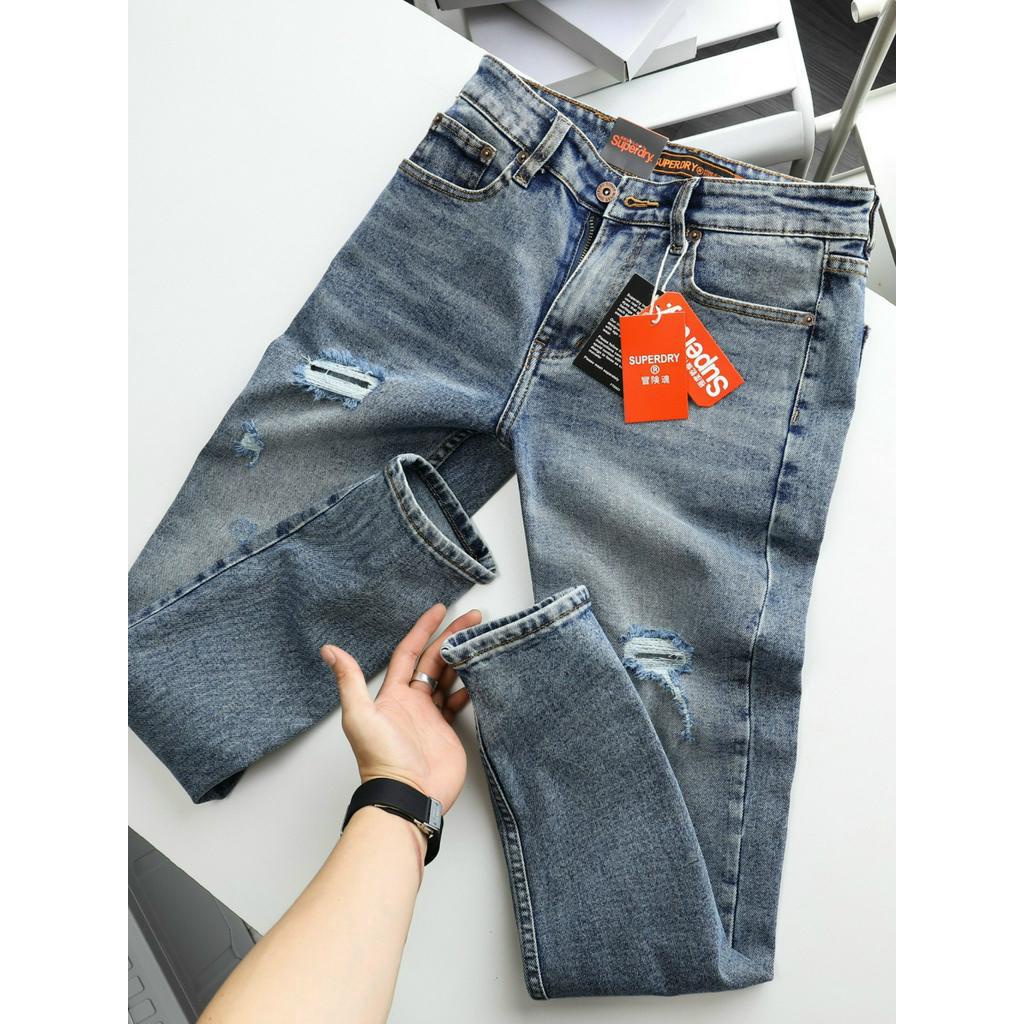 Superdry Jeans Standard slimfit form slimfit ตรงหลอดกอดขาผ ้ าแท ้ หนาพร ้ อมยืดหยุ ่ นหลายมิติ -