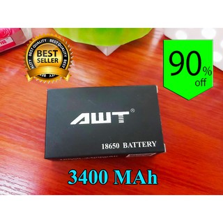 ถ่านชาร์จ AWT 18650 3400 MAh (สีดำ) 2 ก้อน