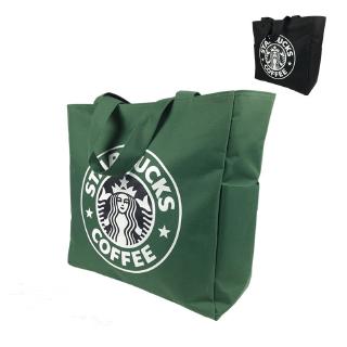 starbucks กระเป๋าถือกระเป๋าสะพายไหล่ผ้าไนล่อน tote