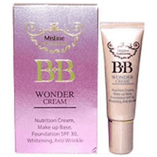 (กล่องม่วง)มิสทิน บีบี วันเดอร์ ครีม 15 กรัม MISTINE BB WONDER CREAM 15 G. (เครื่องสำอาง รองพื้น ครีมรองพื้น)