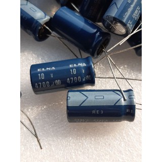 Elna RE3 4700uf 10v capacitor ตัวเก็บประจุ คาปาซิเตอร์