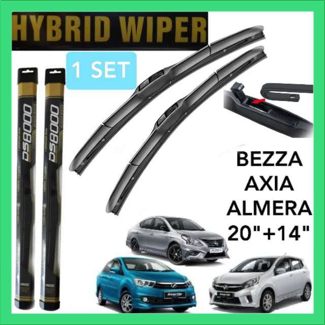 DS8000 2014 HYBRID WIPER PERODUA AXIA BEZZA NISSAN ALMERA ด้านหน้า WINDSCREEN WINDSHIELD WIPER BLADE