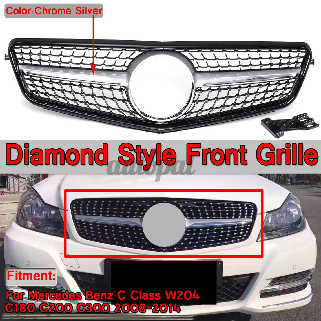 mercedes benz c - class w 204 เพชรด้านหน้าสําหรับ c 180 c 200 c 300 08-14
