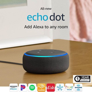 Amazon Echo Dot 3 (3rd Generation)  ลำโพงอัจฉริยะ / เล่นเพลงตามคำสั่งเสียง /ควบคุมอุปกรณ์ไฟฟ้าในบ้าน [พร้อมส่ง]