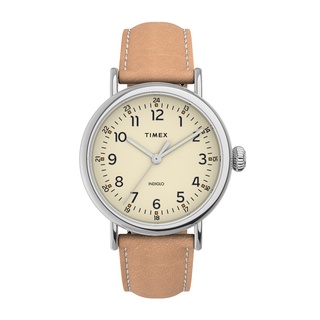 Timex TW2U58700 Standard นาฬิกาข้อมือผู้ชาย สายหนัง สีครีม หน้าปัด 40 มม.