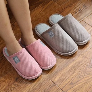 รองเท้าใส่ในบ้าน รองเท้า สลิปเปอร์ พื้นยาง กันลื่น slipper สีพื้น (JIE)