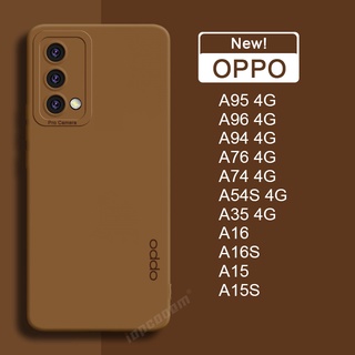 เคสซิลิโคนนิ่ม สีพื้น สําหรับ OPPO A96 A95 A94 A76 A74 A57 A54S A35 A16 A16S A15 A15S 4G 2022