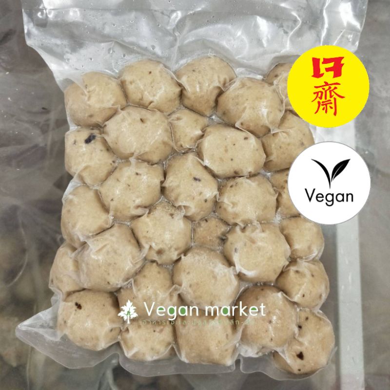 ลูกชิ้นเห็ดหอมพริกไทยดำเจ 400 g. เห็ดหอมล้วน อาหารเจ มังสวิรัติ