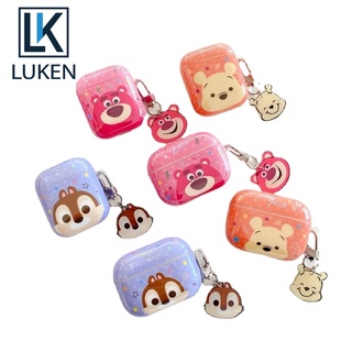 Luken เคสหูฟังบลูทูธ ลายการ์ตูนหมีพูห์น่ารัก สําหรับ Airpods 1 2 Pro