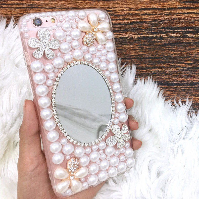 เคสไข่มุกสีขาวติดเพชร หรูหรา เคสแฟชั่น รุ่น Huawei Y6S /Y9S/ NOVA5T /NOVA3I /Y7 2018 /y5(2018)/NOVA7I /P30PRO #4