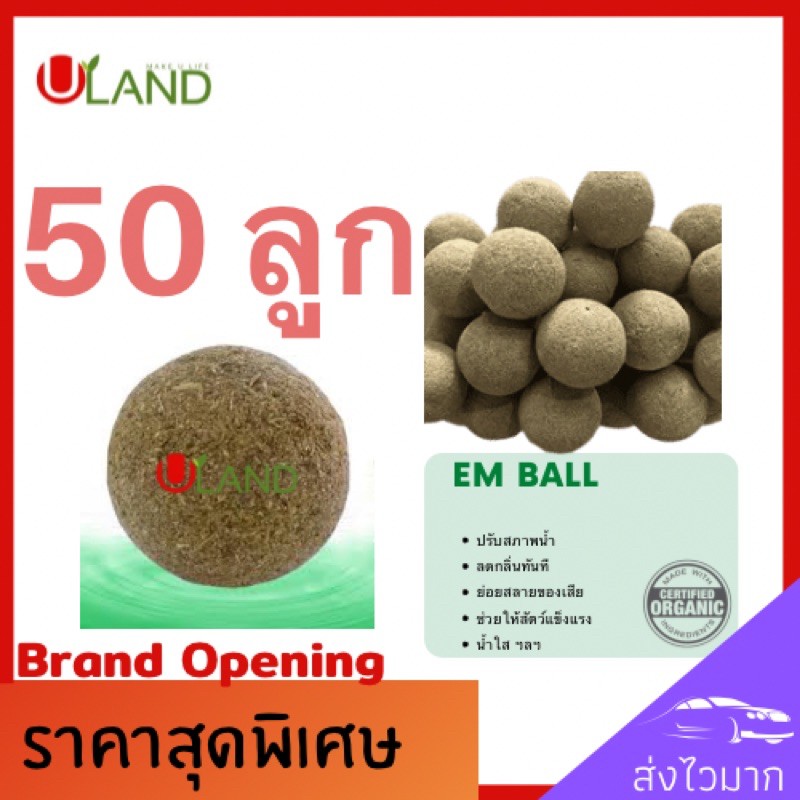 Uland Emball 50 ลูก บำบัดน้ำเสีย ลดกลิ่นทันควัน ย่อยสลายของเสียตะกอนไขมัน สารอินทรีย์ต่างๆ น้ำใสขึ้น