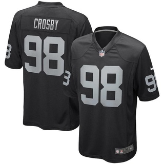 เสื้อกีฬาแขนสั้น ลายทีมชาติฟุตบอล Las Vegas Raiders Maxx Crosby Black Limited NFL