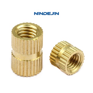 NINDEJIN10-50 ชิ้นอุปกรณ์เสริมน็อตทองเหลือง Brass Nut insert M2.5 M3 M4 M5 M6 Knurled Nut สําหรับเครื่องพิมพ์ 3D