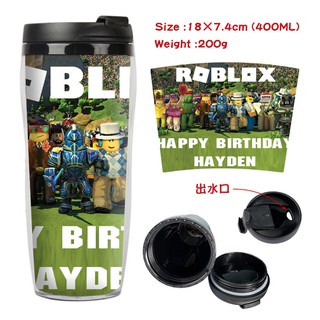 โลกเสมือนจริง ROBLOX นักเรียนในครัวเรือนดื่มถ้วยถ้วยน้ำสร้างสรรค์คู่ฉนวนกันความร้อนถ้วยพลาสติก