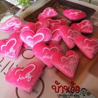 4cm หัวใจ heart หัวใจผ้า กำมะหยี่ love สีชมพู ขนาด 4cm จำนวน 6 ชิ้น heart for valentine gift