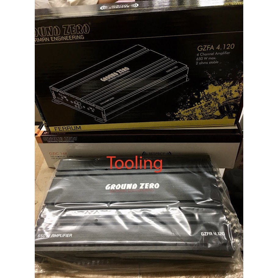 เพาเวอร์แอมป์ ClassAB/4CH ขับเสียงกลางแหลม 650Watts./วัตต์ GROUND ZERO รุ่น GZFA 4.120 (ประกันบริษัท
