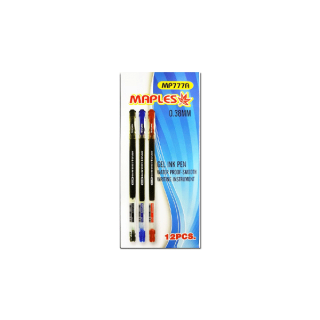 Maples 777A Gel ink ปากกาเจลหัวเพชร หมึกดำ ขนาดเส้น 0.38mm แพค 12 แท่ง ปากกา ปากกาเจล school เครื่องเขียน ปากกาเขียนดี