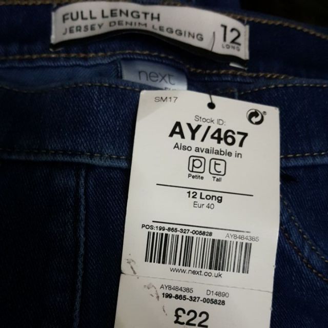 next full length jersey denim leggings