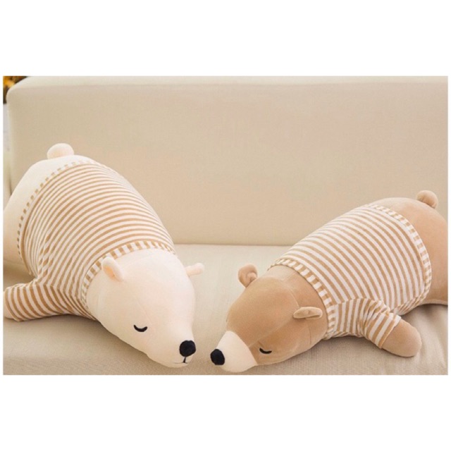ตุ๊กตาหมีขี้เซา ตุ๊กตาหมีขั้วโลก ถอดเสื้อได้ 35cm